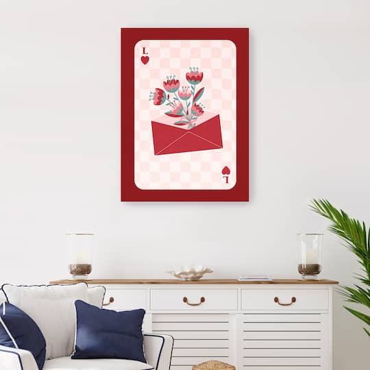 Retro Love Card - Flower Envelop Canvas Giclée Art